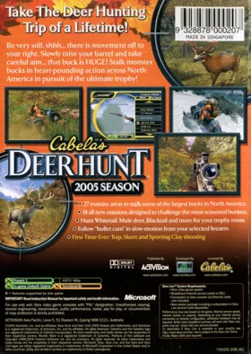 Cabelas Deer Hunt 2005 Season (USA) box cover back